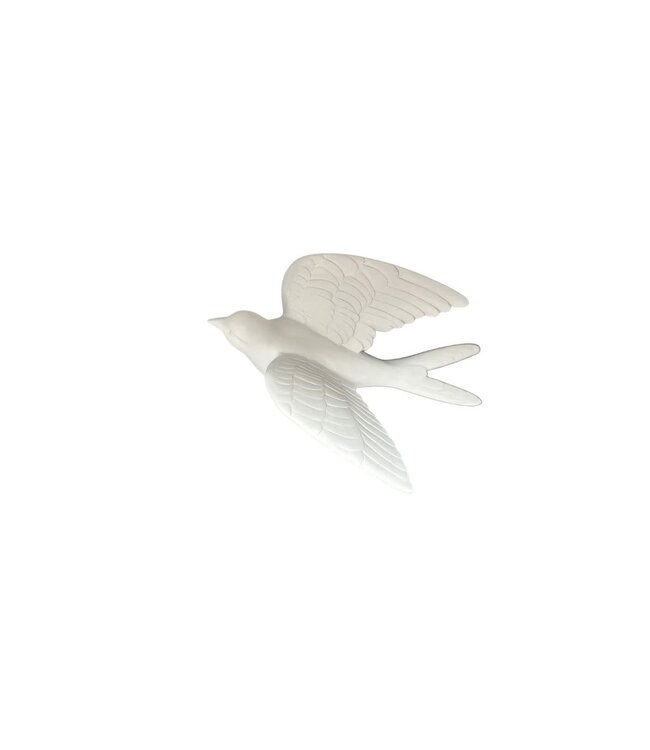 Resin Matte White Wall Hanging Bird - Sold Individually