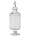 Clear Glass Etched Lidded Apothecary Jar - Sold Individually