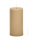 7.75 Inch Beige LED Wax Pillar Candle with Timer