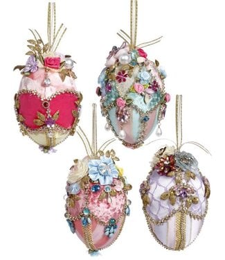 MARK ROBERTS 6" Fabric Jeweled Easter Eggs - SOLD INDIVIDUALLY