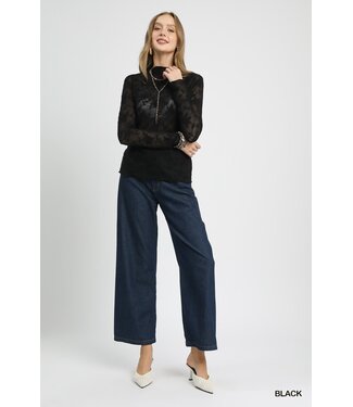 Hailey Lace Sheer Long Sleeve Top