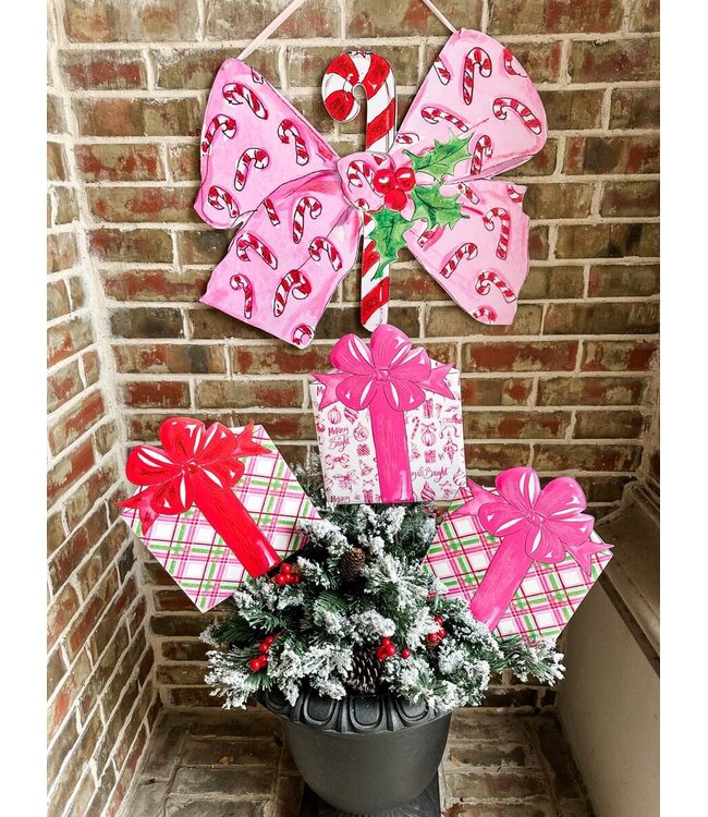 THE ROUND TOP COLLECTION Beck's Vintage Candy Cane Bow