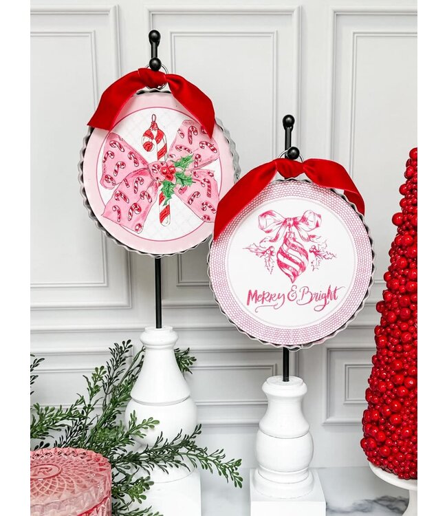 THE ROUND TOP COLLECTION Beck's Vintage Candy Cane Bow