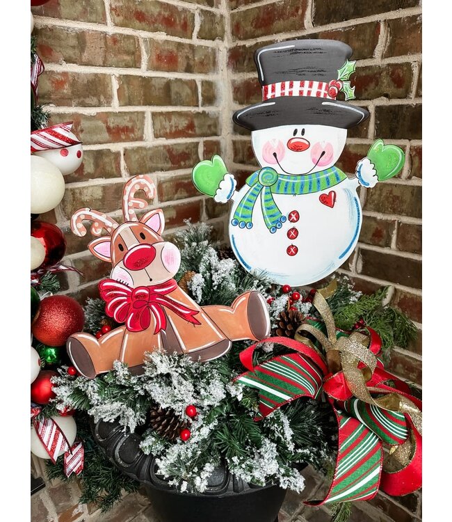 THE ROUND TOP COLLECTION Martin's Snowman Green Scarf Medium