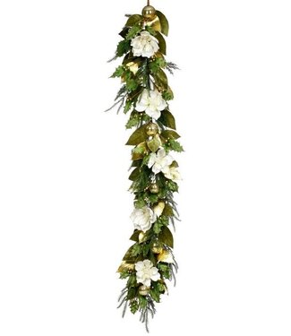 MARK ROBERTS 72’’ Glittered Magnolia Garland