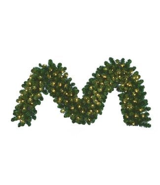 9 Foot Pre-Lit Vanderbilt Garland