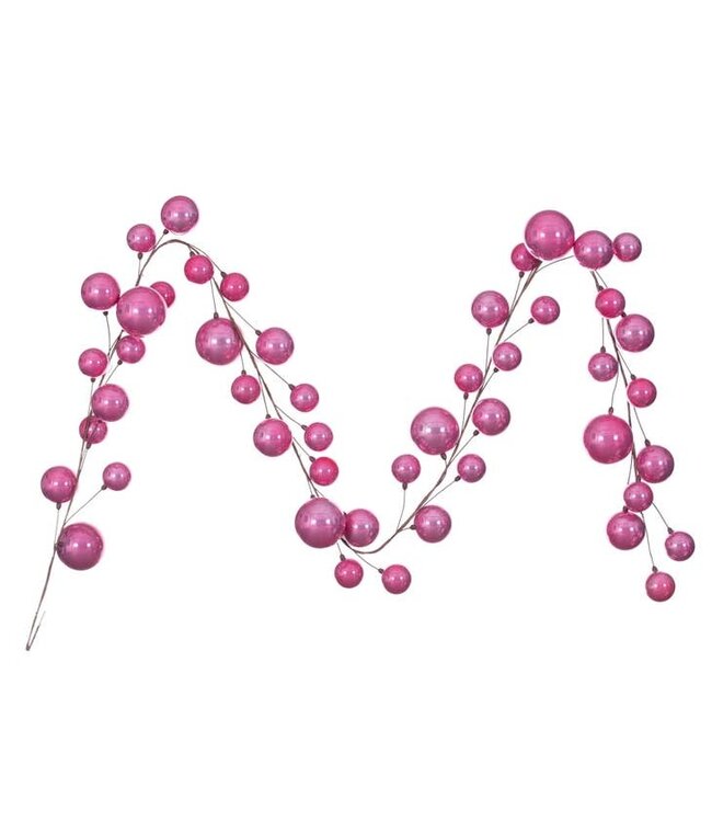 10' Pink Pearl Branch Ball Garland