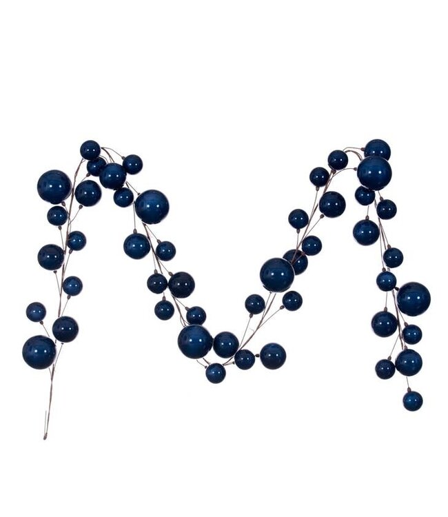 10' Midnight Blue Pearl Branch Ball Garland
