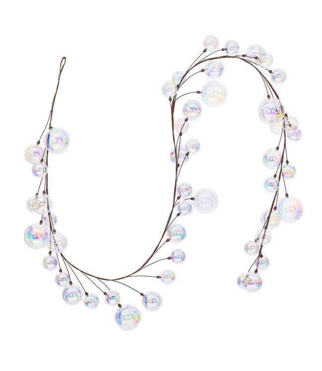 10' Clear Iridescent Branch Ball Garland