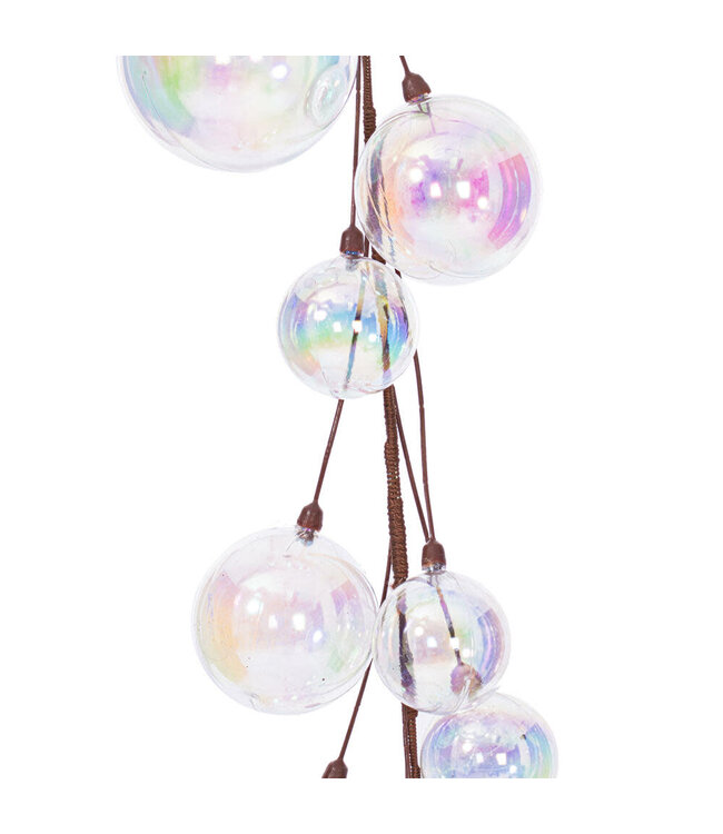 10' Clear Iridescent Branch Ball Garland
