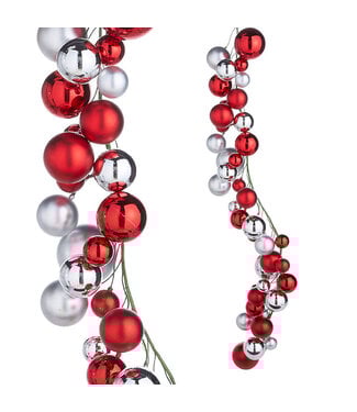 4'  Red and Silver Ball Garland