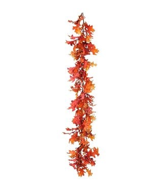 69" Oak Leaf Garland Orange