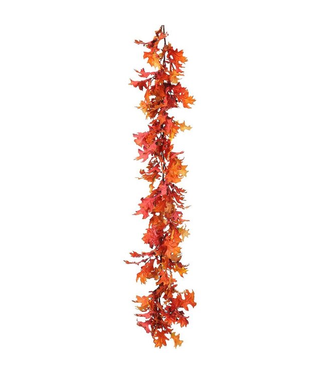 69" Oak Leaf Garland Orange