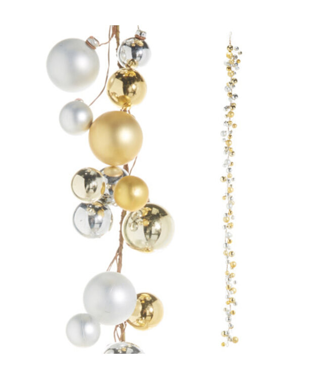 6' Gold and Silver Ball Garland