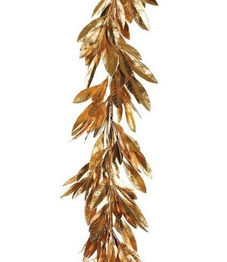 6’ Bay Leaf Garland Gold