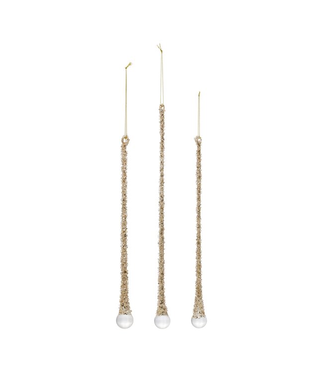 Glass Icicle Drop - Sold Individually