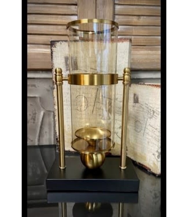 Diana Black/Gold Candle Holder