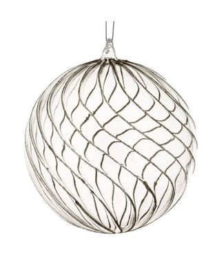6” Glass Champagne Opulent Ball Ornament