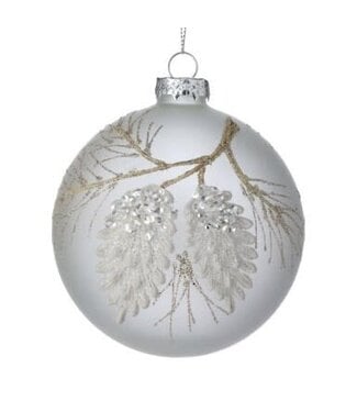 4" Glass Jewel Pine Cone Ball Ornament