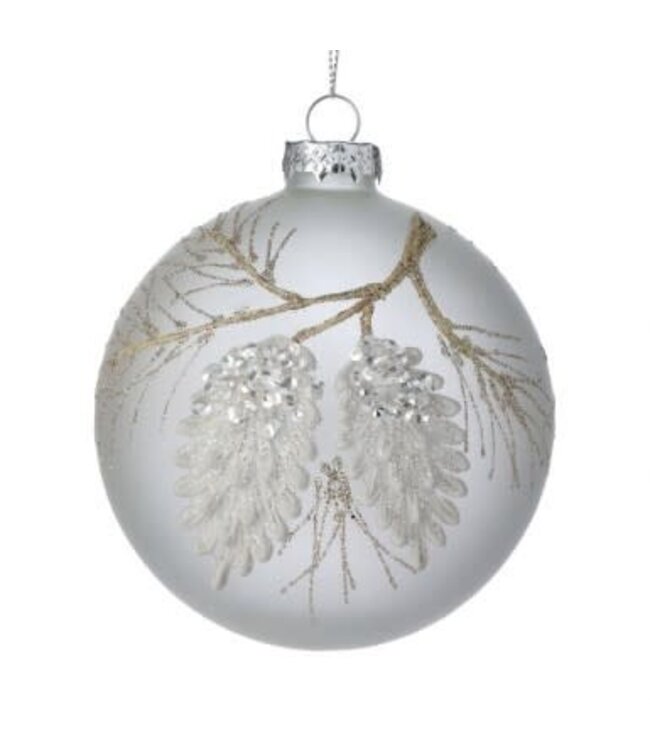 4" Glass Jewel Pine Cone Ball Ornament