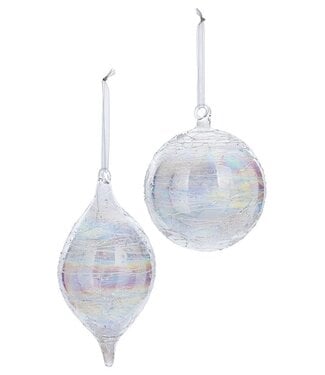 120MM Crackled Ornament Clear