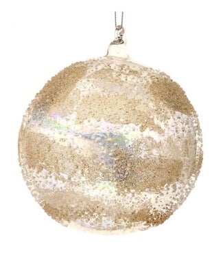 5” Glass Dimpled Beaded Ball Ornament