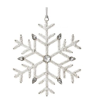 6.5” Jeweled Beaded Snowflake Ornament