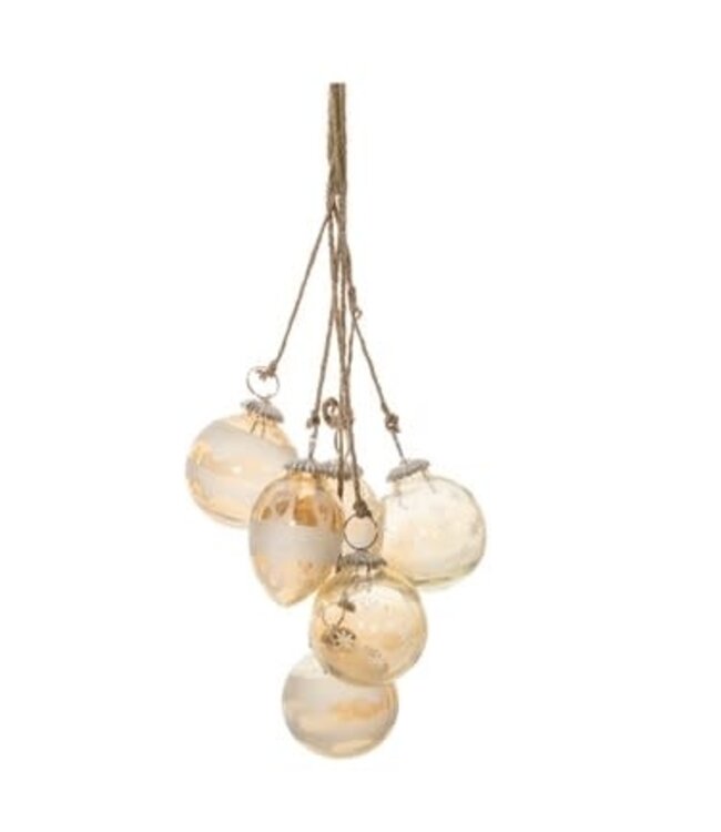 21”L Ornament Drop Glass/Jute