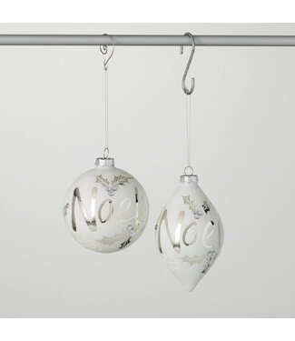 White Silver Noel Ornaments