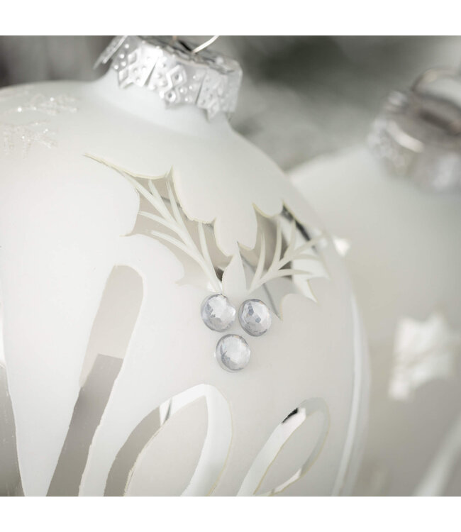 White Silver Noel Ornaments