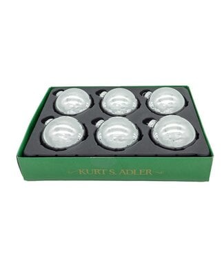 65MM Glass Shiny Silver Ball Ornament - Sold as a Set
