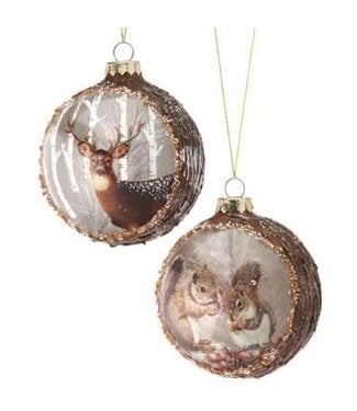 4" Glass Scene Ball Ornament