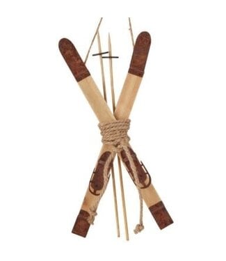 13" Metal Winter Skis Pole Ornament