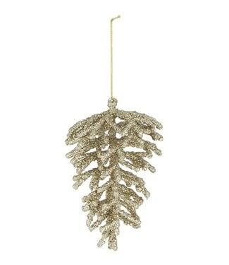 Glittered Hang Pinecone Gold