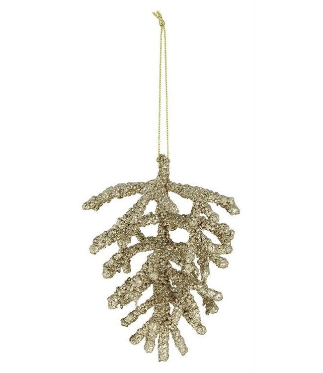 Glittered Hang Pinecone Gold