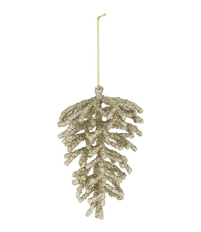 Glittered Hang Pinecone Gold