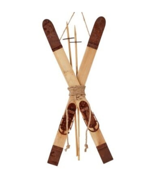 21" Metal Winter Skis Pole Ornament