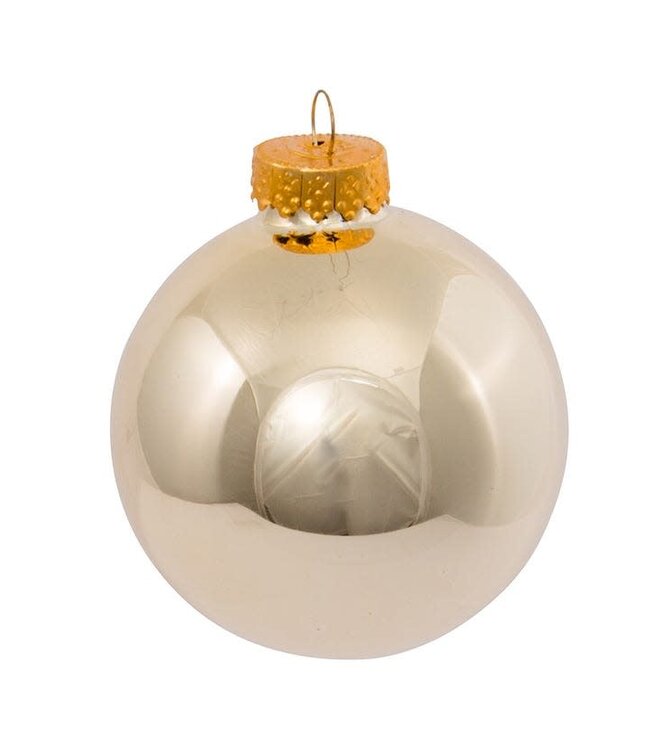 65MM Glass Shiny Gold Ball Ornament - Sold as a Set