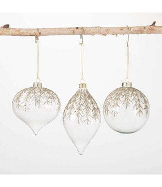 Gold Pine Branch Ornament