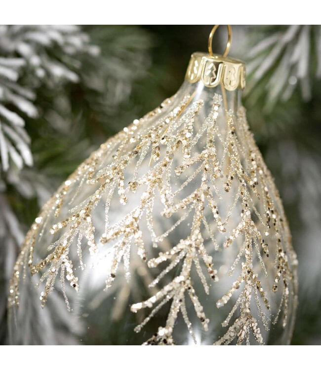 Gold Pine Branch Ornament