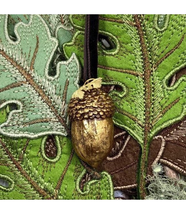 3” Resin Acorn Ornament Antique Gold