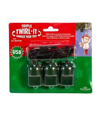 USB Twirl-It™ Tripple Ornament Spinner with DC Motor