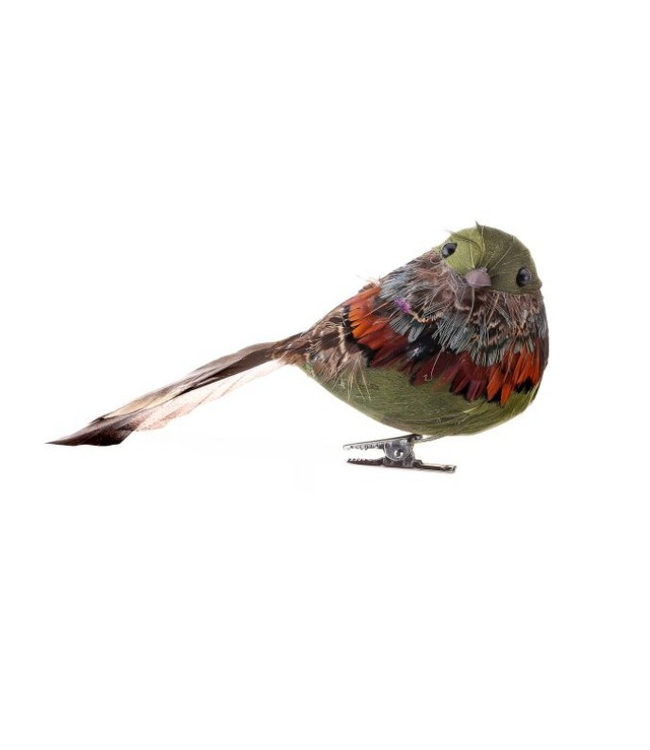 6" Feather Aspen Bird Ornament