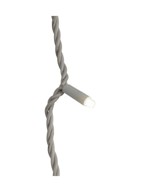 25.5' UL 50-Light Pure White Frost Soft Twinkle 5MM LED White Wire Light