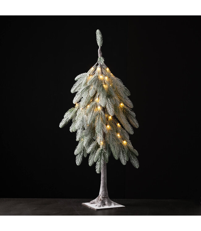 3’ Lit Flocked Droopy Tree