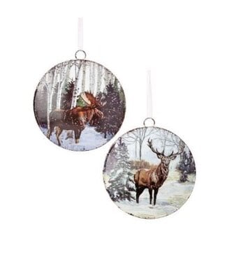 4" Metal Disk Ornament