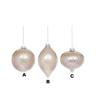 4-6 " Shiny Pink Swirl Ornament