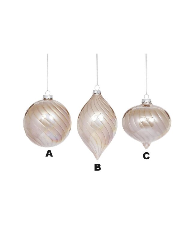 4-6 " Shiny Pink Swirl Ornament