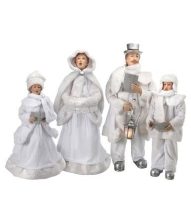Frosted White Carolers set