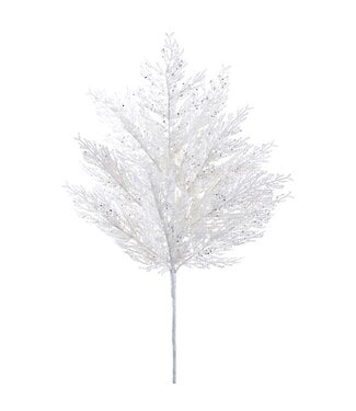 27" Glittered Pine Spray White